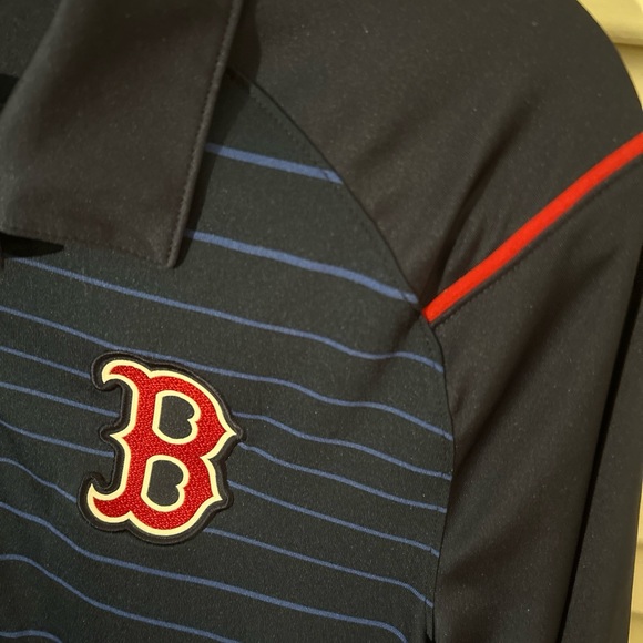 Nike Dri-fit Boston Red Sox Polo Mens Small Navy Baseball - Picture 7 of 9